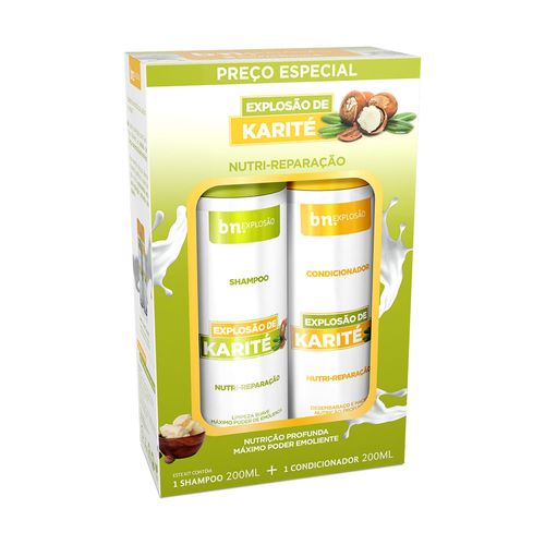 Kit Duo Shampoo 200ml + Condicionador 200ml Explosão de Karité | bn.Cachos